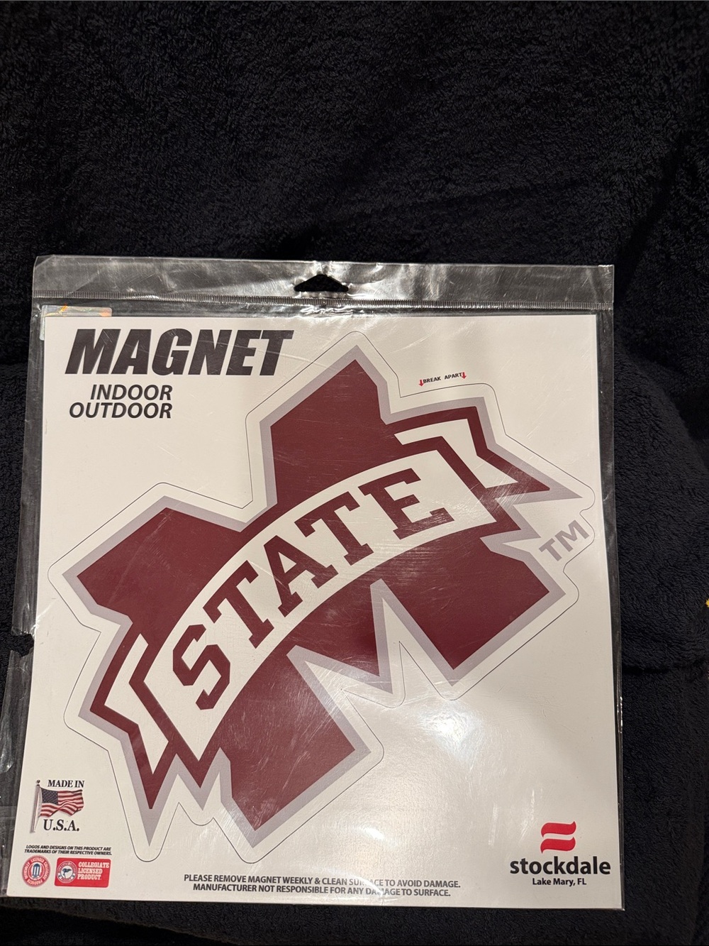 Mississippi State Maroon Indoor/Outdoor Magnet by 12”